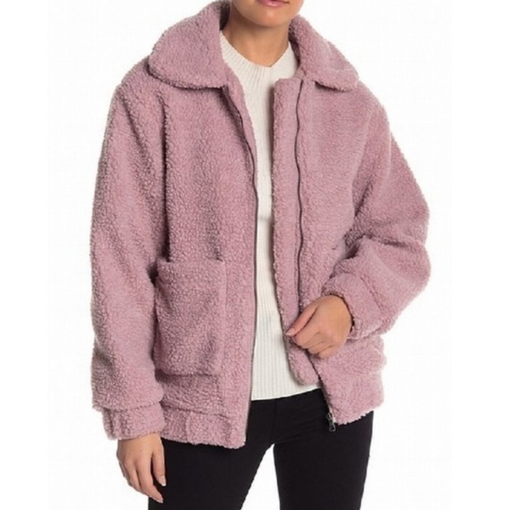 Elodie Faux Shearling Jacket Size M Color Salmon